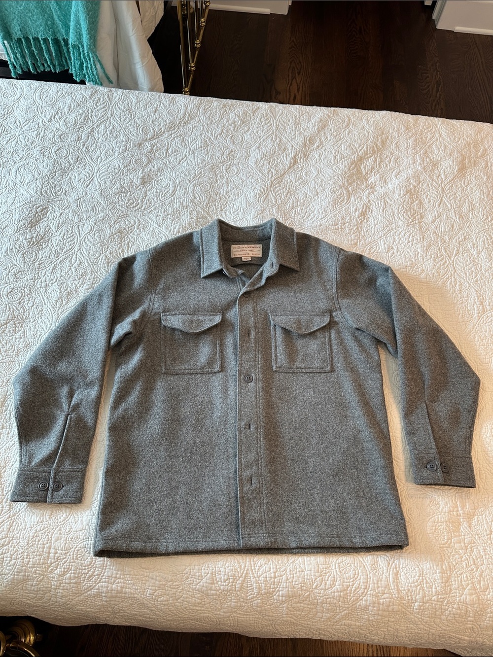 Filson Wool Jac Shirt - Light Heather Gray - Picture 4 of 7